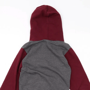 Women's Classic Maroon Grey Cotton Fleece <b>Pullover</b> Hoodie Breathable Streetwear <b>Jumper</b> Top for Winter - Product Image 5