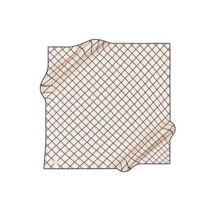Beige Silk Twill Square Scarf with Geometric Digital Print - Product Image 1