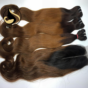 Extensions naturelles Body Wave brésiliennes — queen beauty, cheveux humains, tissage indien, couleur blond brut, brun ombré, en lot, prix d'usine - Product Image 2