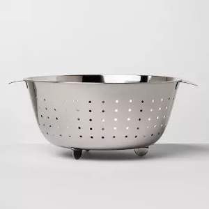 Stainless Steel Colander With smooth rounded edges fine <b>mesh</b> design for safe washing fruits vegetables pasta daily - Product Image 4