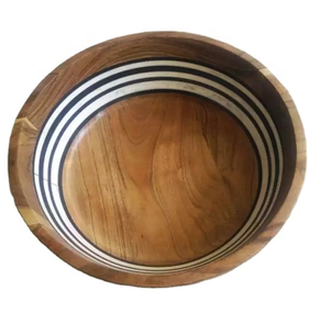 Cuenco de madera de Acacia fresca unido a resina para servir, juego de cuchara, cuenco de resina de madera para ocasiones, cuenco de madera decorativo para comida de restaurante de boda - Product Image 6