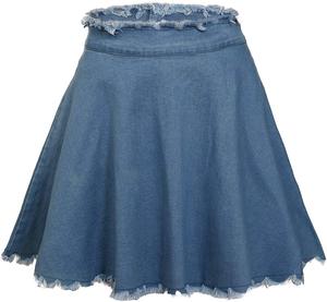 Nuevo estilo, Falda vaquera de moda Vintage para mujer, detalle de botones, parte inferior con borde de jamón sin puntadas, servicio OEM ecológico de verano y primavera - Product Image 6