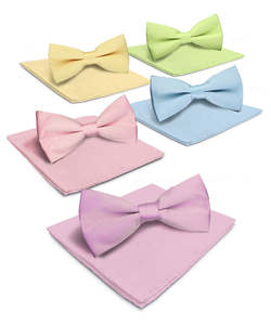 High Quality Vittorio Farina Men's Polyester Satin Bow <b>Tie</b> & Pocket Square (Multipack) for Anniversaries From USA - Product Image 2