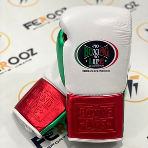 Gants de boxe personnalisés NO BOXING NO LIFE vert/rouge/blanc, en cuir véritable, pour entraînement et Muay Thai, pour hommes. - Product Image 2