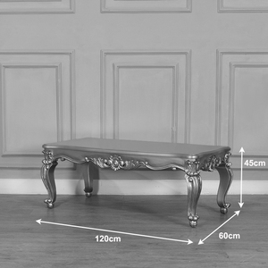 Table basse Lazarus en teck massif de haute qualité avec finition argentée pour usage intérieur. - Product Image 6