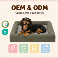 Lit pour chien rectangulaire de luxe sur mesure, extra large, avec noyau en mousse épaisse et base antidérapante pour grands chiens et animaux de compagnie de grande taille - Fabrication artisanale