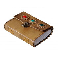 Carnet de notes A5 en cuir véritable gaufré NEW ERA, avec reliure cousue, pages vierges non lignées, papier sans bois fait main, idéal pour les voyages et les cadeaux