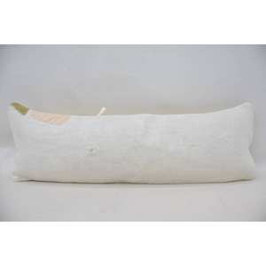 Almohada de lana Beige 12x36 pulgadas cojín de estilo Kantha de lujo tejido bordado Toile hojas Vintage para fines decorativos para el hogar - Product Image 1