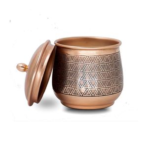Handmade Metal Triangle Patterned Design Candle <b>Jar</b> With Lid in Wholesale Price From India - Product Image 4