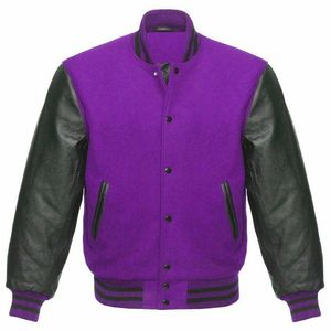 Veste de baseball en cuir personnalisée du fabricant pour hommes Letterman Bomber Jacket Best Varsity Jacket Canvas Stand Collar - Product Image 1