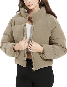 ALLIGNED INDUSTRY Manteau matelassé en laine pour homme, beige, à capuche, avec fermeture éclair, décontracté, coupe droite/slim, réversible - Product Image 4