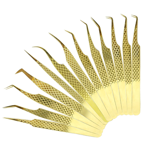 Pince à épiler pour extensions de cils, fabriquée à la machine et assemblée à la main, pour retirer soigneusement les faux cils, pointe fine incurvée vers le haut - Product Image 2