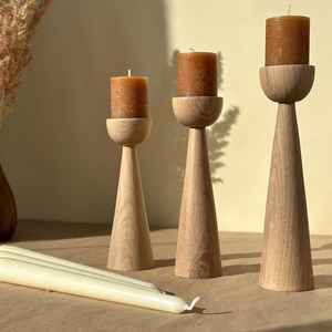 Bougeoirs en bois artisanaux indiens pour décoration intérieure luxueuse - Product Image 3