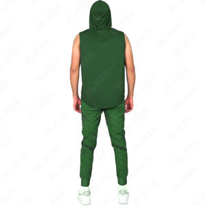 OEM Best-seller Sweatshirt à capuche sans manches tendance pour hommes avec détails lacés Débardeur décontracté Hip Hop Tshirt Hoodies - Product Image 3