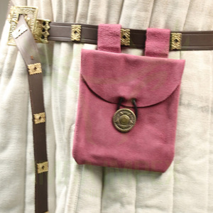 New Historical Design Stylish Handmade Violet Suede Leather <b>Pouch</b> | Wholesale Medieval Renaissance <b>Belt</b> Bag with Brass Closure - Product Image 5