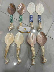 Cuchara de concha de nácar auténtica, vajilla elegante hecha a mano con sal, diseño de concha Natural, gran regalo para ocasiones de cena fina - Product Image 3