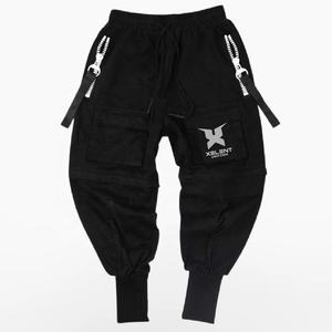 Pantalon de jogging Cyberpunk pour homme Pantalon cargo à taille élastique Couleur noire Poche Harajuku Streetwear Design Rubans Techwear Pantalon Ninja - Product Image 2