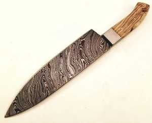 Nouvelle arrivée prix bon marché dernière conception couteau de chef damas fait à la main manche en bois avec gaine en cuir couteau de chef de cuisine - Product Image 2