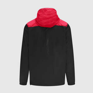 Veste coupe-vent à capuche et fermeture éclair en polyester pour hommes, col montant, logo imprimé, course à pied hivernale à la mode - Product Image 2