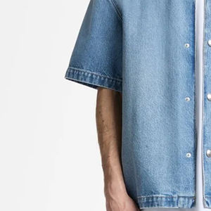 Ropa de calle informal personalizada para hombre, chaqueta con parche de mezclilla desgastada y conjuntos de pantalones cortos de mezclilla de dos piezas para el diseño de los fabricantes de invierno - Product Image 4