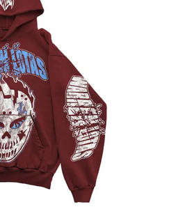 Hombres Custom Rhinestone Sublimación Sudaderas DTG DTF Impreso Sudadera Streetwear Oversized Pullover Factory Supply - Product Image 3