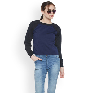 100% coton polaire col rond solide logo personnalisé broderie sweat femmes respirant personnalisé mode pas cher prix OEM - Product Image 2