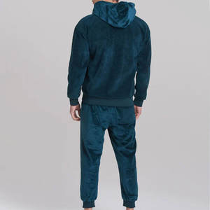 Survêtement sur mesure pour homme, coupe ajustée, imprimé uni, streetwear, tissu en velours, sweat-shirt à capuche, style zippé - Product Image 5