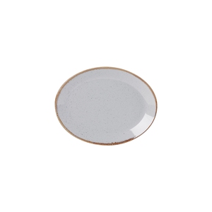 Assiette de service en porcelaine en forme de bateau de 18 cm, gris, style minimaliste - Product Image 1