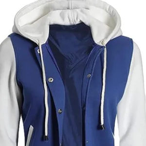 Logo de taille personnalisée Vol d'hiver de baseball Veste universitaire Letterman Col montant Tissu léger à capuche imperméable et écologique - Product Image 4