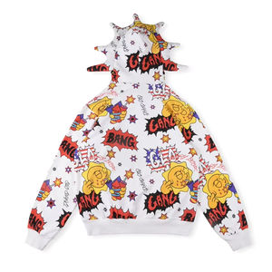 เสื้อฮู้ดพิมพ์ลายพัฟสำหรับผู้ชายที่มีพื้นผิวแบบยกขึ้นและวัสดุหนักที่เหมาะสำหรับลุคสตรีทแวร์ในเมือง - Product Image 4