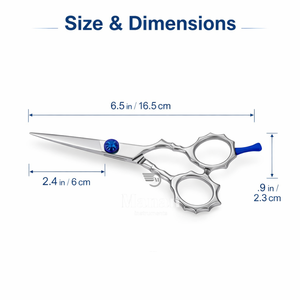 Ciseaux de coiffure artistiques de 6,5 pouces avec accent bleu, en acier inoxydable, ciseaux de barbier professionnels, outil de salon - Product Image 3