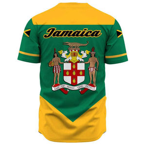 Camiseta de béisbol de Jamaica de alta calidad al por mayor, camisetas de entrenamiento, ropa de hombre, uniforme de béisbol informal con logotipo personalizado de manga corta - Product Image 2