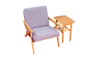 TACASA Modern Midcentury Modern High Quality Wooden Lounge Chair <b>Side</b> <b>Table</b> <b>Set</b> Durable Sponge-Filled Furniture Living Room - Product Image 3