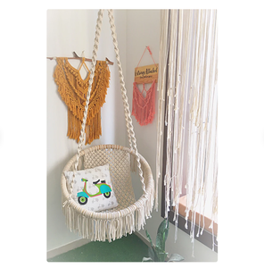 Handmade Cotton Macrame Kids <b>Swing</b> DYAED COTTON HANDMADE NATURAL Baby <b>Swing</b> Set Style Color Baby Bedside Sleeper - Product Image 2