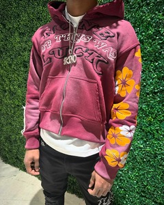 Custom Logo <b>Vintage</b> Acid Wash <b>Oversized</b> Full Zip Hoodie Unisex Winter Streetwear Heavyweight 100% Cotton fleece <b>sweatshirts</b> - Product Image 2