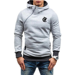 Ropa de hombre Sudaderas para hombre Camisa con capucha Pullover Nuevo en otoño Invierno Casual Sudadera con capucha Cremallera diagonal Impreso Moda Tops - Product Image 3