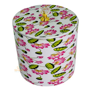 Iron Printed Straight <b>Box</b>/Jar with Diamond Lid Stylish <b>Storage</b> Solution for Gifting and <b>Decoration</b> - Product Image 3