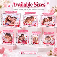 Cadre photo en acrylique rempli de liquide, personnalisé, décoratif, avec paillettes flottantes, pour la Saint-Valentin et la décoration intérieure - Vente en gros