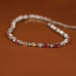 Collier de luxe en or massif 14KT avec diamants taillés de laboratoire Chaîne de tennis glacée à la mode pour cadeau d'anniversaire - Product Image 2