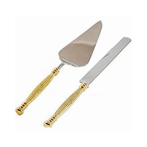 Couteau à gâteau décoratif en acier inoxydable, ustensile de service et de coupe de gâteau en métal ensemble de couteaux de service vente en gros - Product Image 1