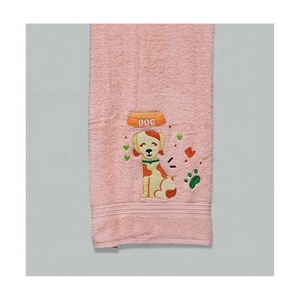 Vente en gros stock prêt à l'emploi 100% coton biologique doux à haute absorption d'eau pure serviette de bain de golf brodée écologique en lin imprimé - Product Image 3