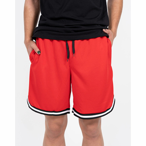 Pantalones cortos de baloncesto de verano para hombre, 100% poliéster, malla atlética de doble capa, Color sólido, cierre de cintura elástica, no tejido - Product Image 3