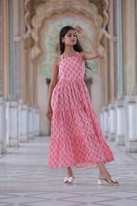 Robe indienne à imprimé floral en coton avec bloc à la main, tenue de fête d'été pour femmes, style boho, robe cadeau de mariée personnalisée en solde - Product Image 4