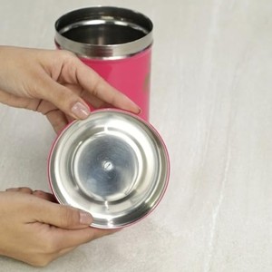 Frasco de Almacenamiento con Estampado de Flamenco Rosa Oscuro, Contenedor Cilíndrico Moderno y Elegante con Perilla Decorativa, Directo del Fabricante - Product Image 5