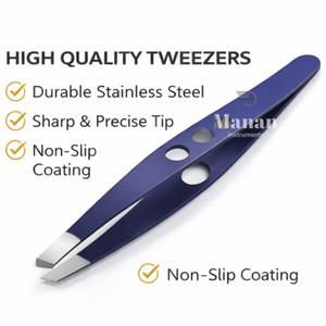 Pinzas Profesionales de Acero Inoxidable de Primera Calidad para Cejas, Punta Inclinada, Duraderas, Herramienta de Belleza para Depilación de Precisión - Product Image 6