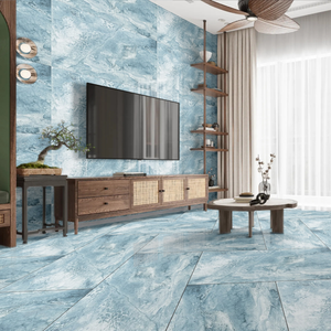 Azulejos vitrificados de porcelana esmaltada 600x1200mm Fluido Aque Acabado brillante Azulejos de piso y pared de gran formato para interiores de lujo - Product Image 4