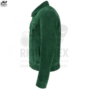 Hombres de alta calidad ODM lona gamuza cuero Casual vaquero estilo mexicano logotipo frontal transpirable chaqueta a prueba de viento - Product Image 5