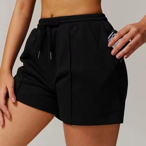 Shorts de sport pour femmes en spandex/polyester respirant à taille haute et très élastique, lavés, décontractés, en gros - Product Image 5