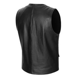 Veste en cuir sans manches pour hommes, gilet en PU d'automne, manteau décontracté rétro pour hommes, vêtements de travail, gilet en cuir tendance - Product Image 2