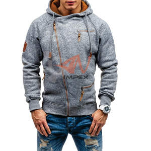 Sudadera con capucha de alta calidad para hombre, con logotipo personalizado y cremallera lateral, Flexible, venta al por mayor - Product Image 4